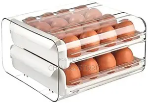 32 Eggs Tray Storage Box Double-Deck Refrigerator Drawer