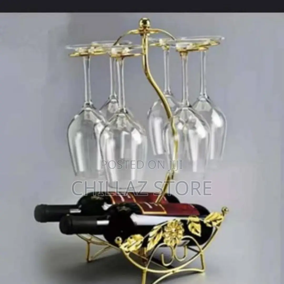 2 Bottle 6 Wine Glass Rack Storage Organizer Holder,