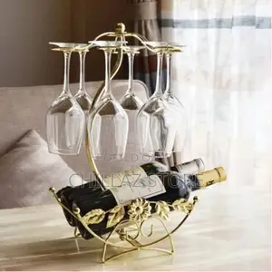2 Bottle 6 Wine Glass Rack Storage Organizer Holder,