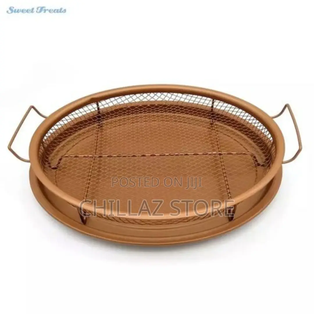 2-Pc Round Nonstick Oven Air Fryer Crisp Baking Pan