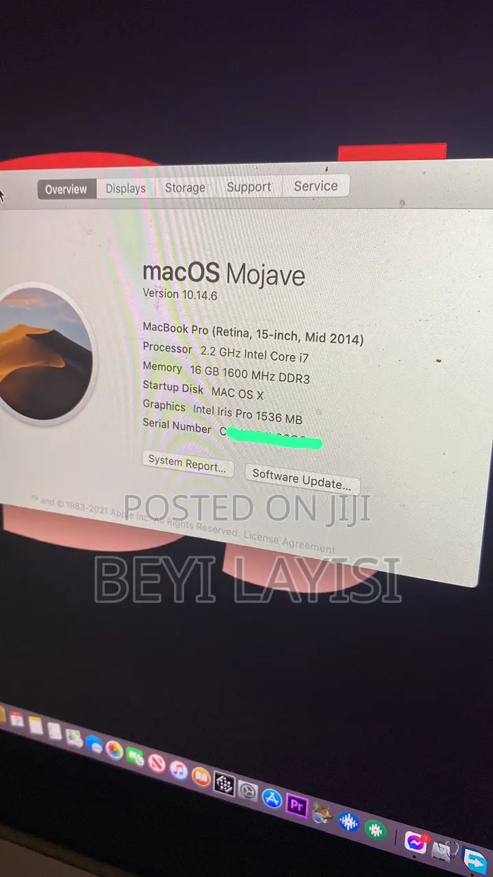 Laptop Apple MacBook 2014 16GB Intel Core I7 HDD 500GB