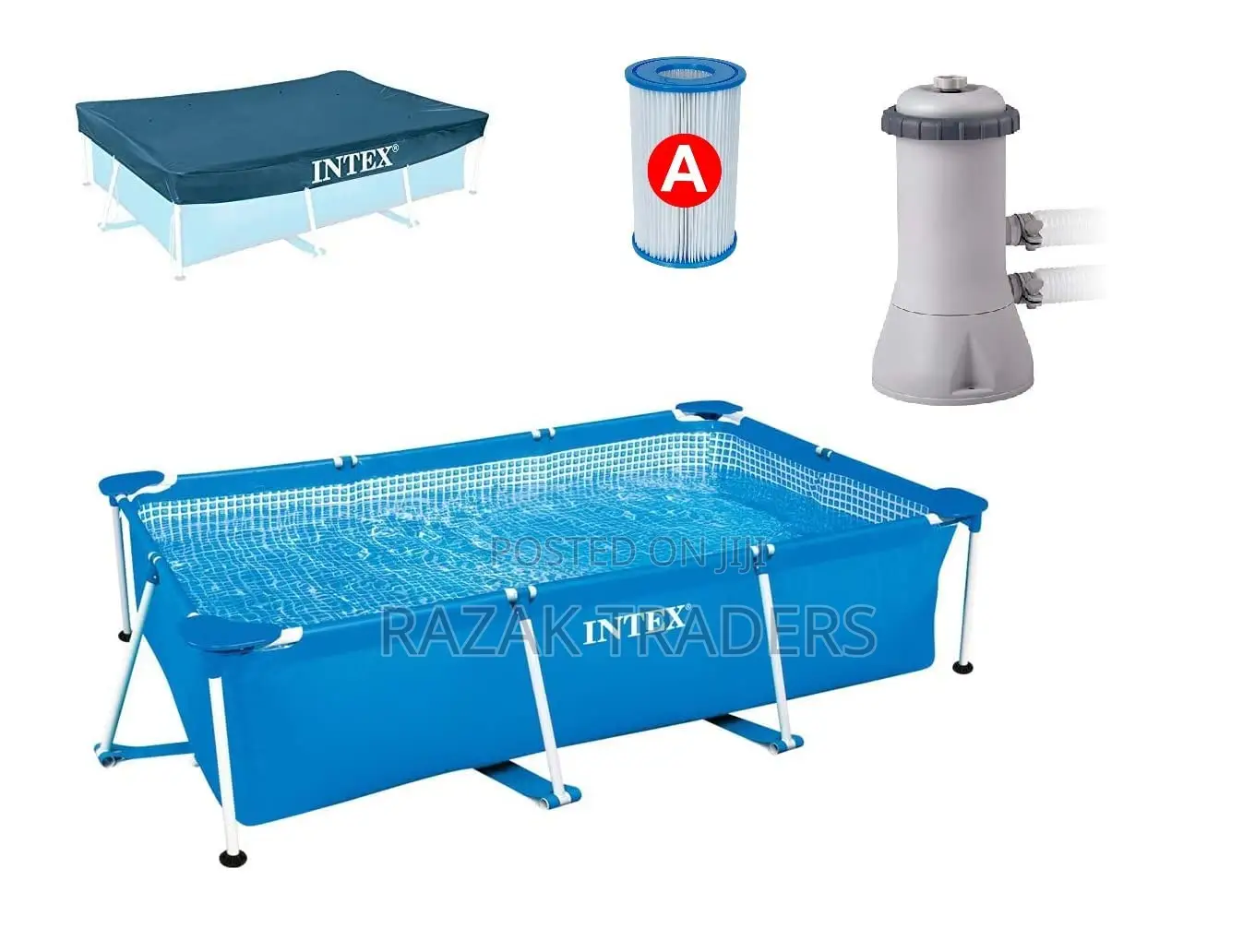 Intex Rectangular Double Bath Swimming Pool With Frame