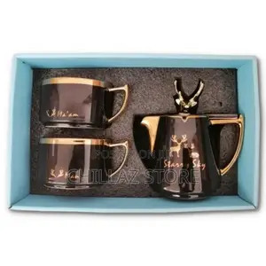 Breakfast Tea Pot 2 Cup Saucers Gift Set, 2pcs