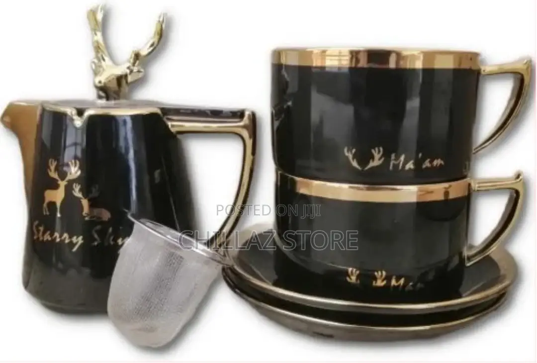 Breakfast Tea Pot 2 Cup Saucers Gift Set, 2pcs