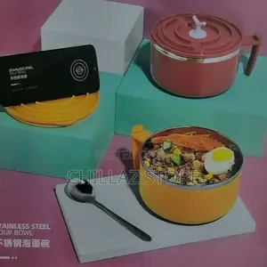 1000ml Stainless Steel Instant Noodle Soup Bowl Dish, Color