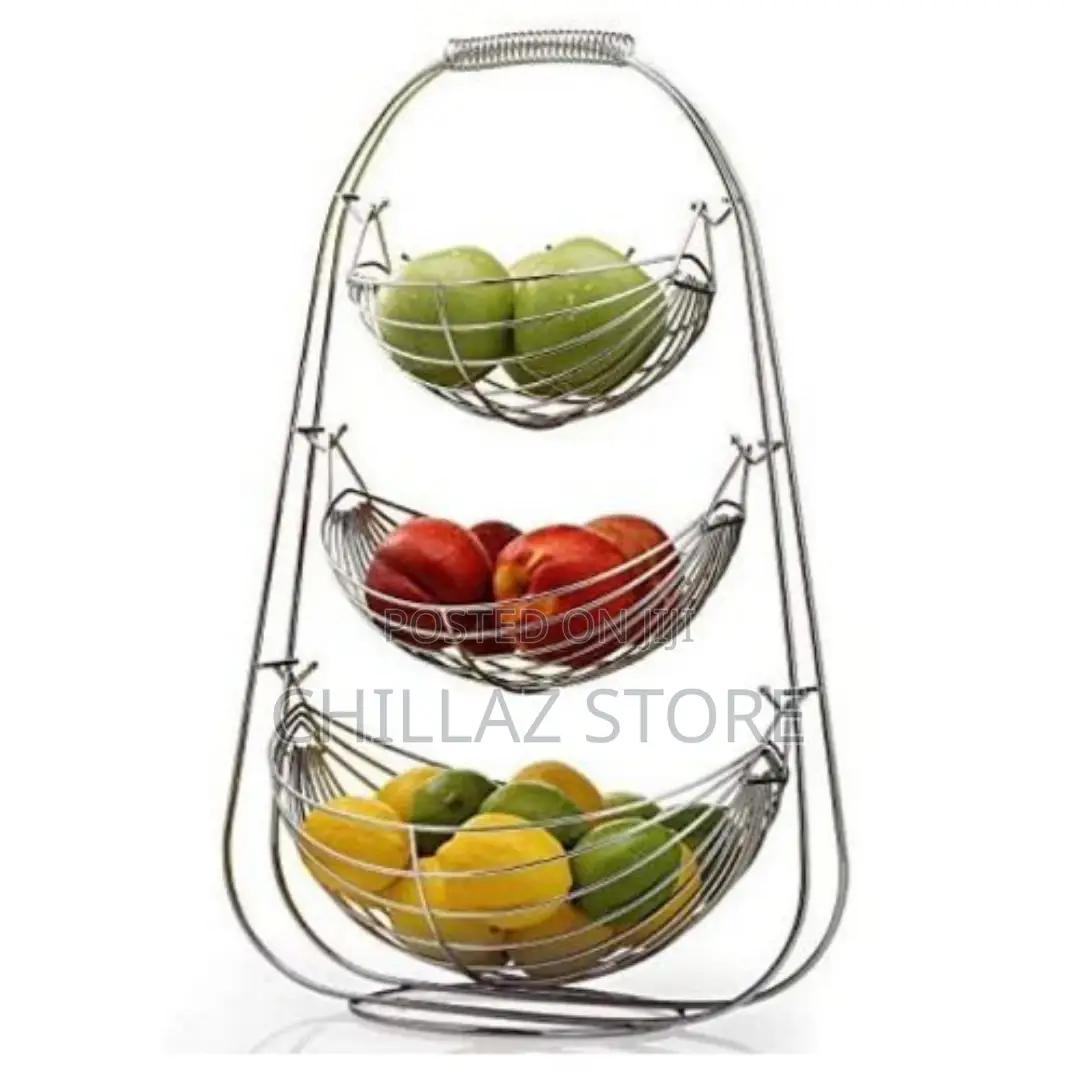 3 Tier Metal Fruit Basket Bowls Vegetables Storage