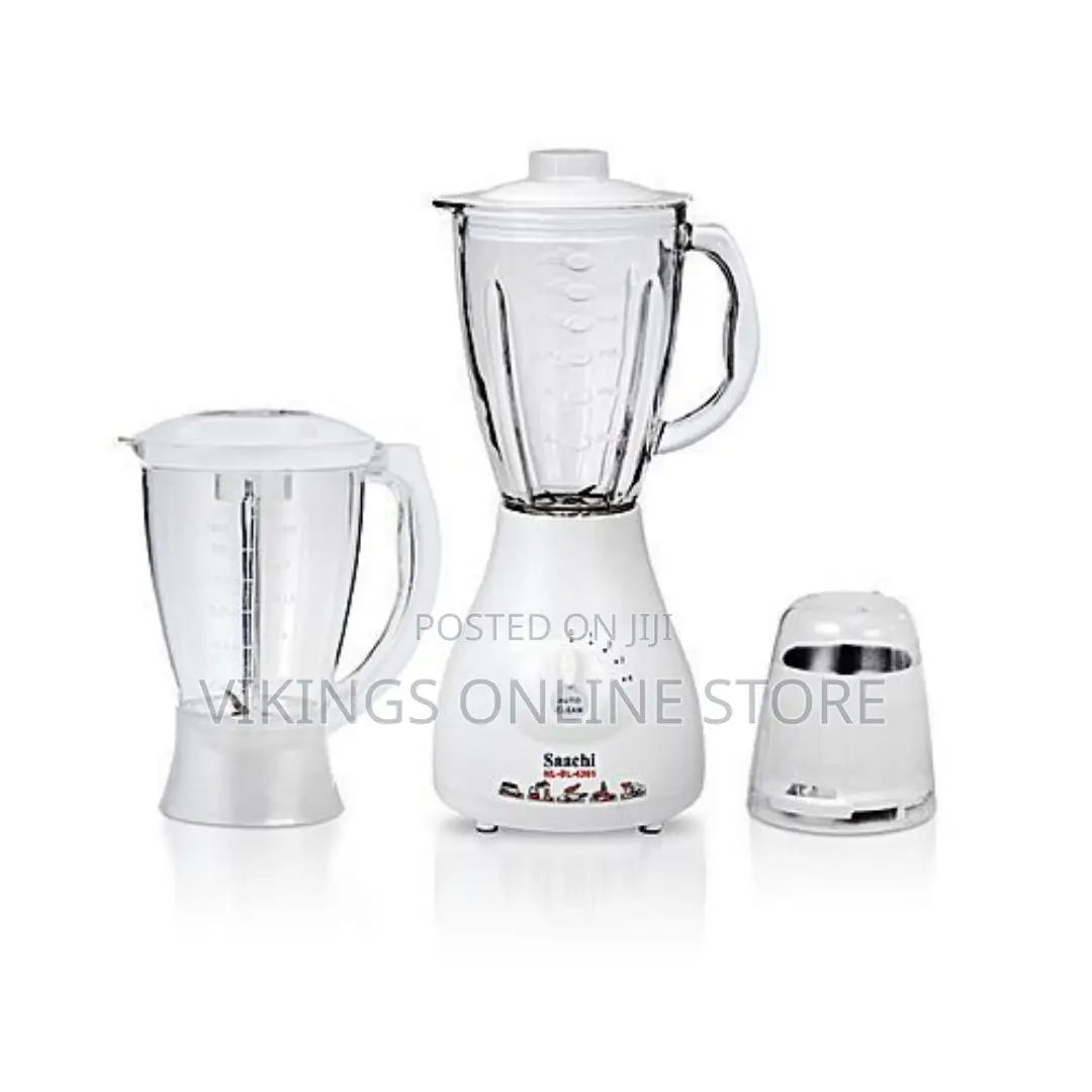 Saachi 3 In1 Double Jar Blender, 1.5 Litres - White