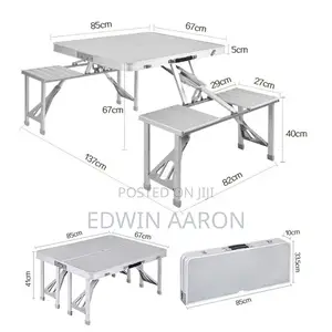 Foldable Aluminium Picnic Table With Chairs