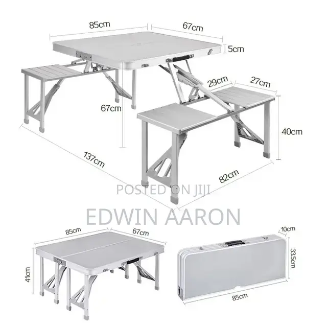 Foldable Aluminium Picnic Table With Chairs