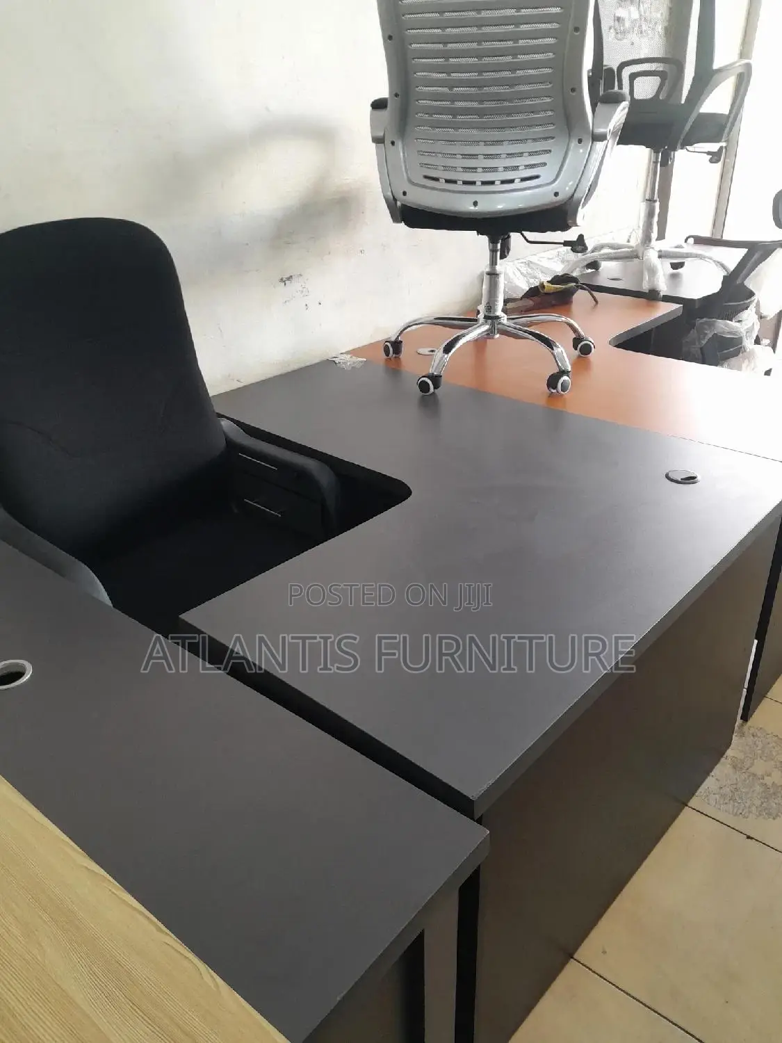 Grey L Shape Desk