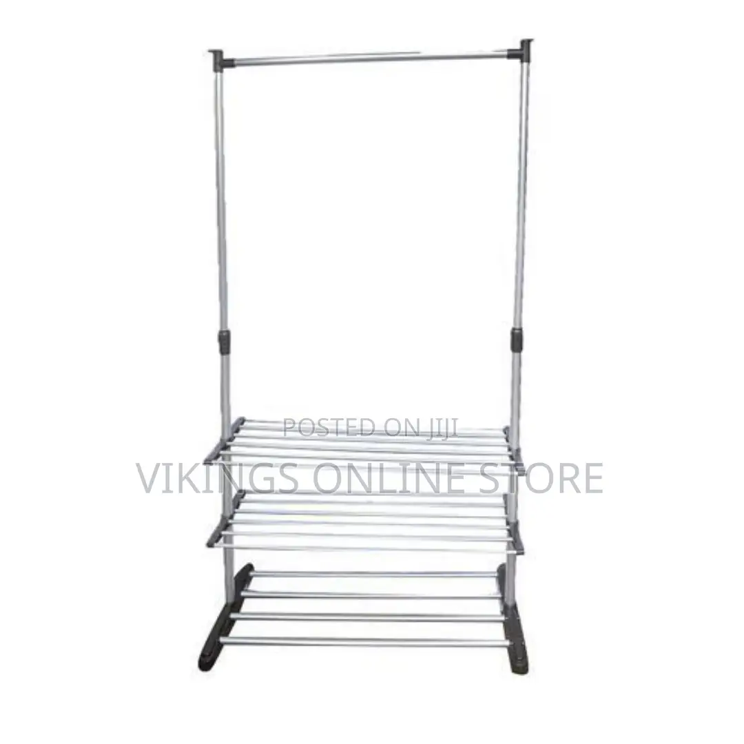 Shoe Cloth Rack - Silver,Grey