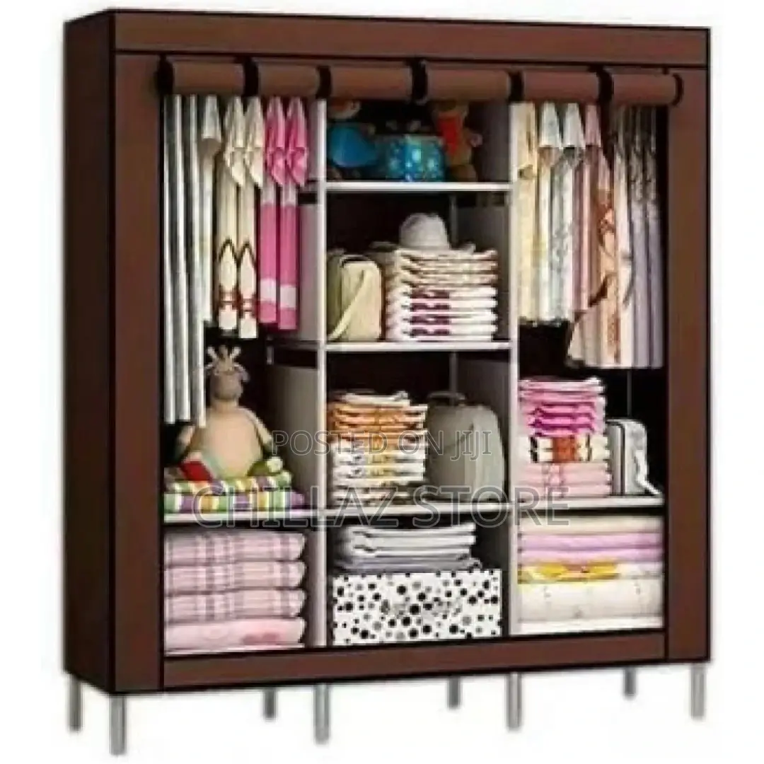 3 Column Cloth Frame Portable Wardrobe
