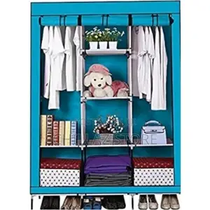 3 Column Cloth Frame Portable Wardrobe