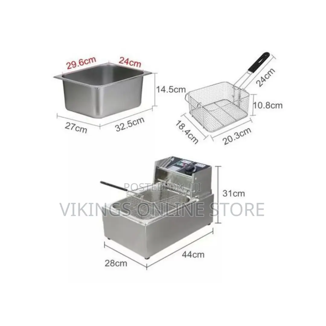 6 Litre Commercial Deep Fryer - Silver