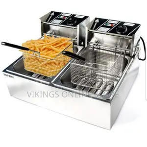 Genuine Double Commercial Deep Fryer, 12litres - Silver