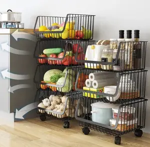 Moving Kitchen Basket Trolley With Wheels