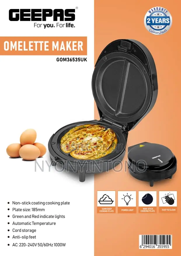 Geepas Very High Quality Omelette Maker With 2yrs Warranty