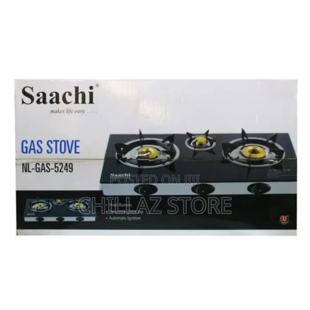 Saachi Glass Top 3 Burner Gas Stove