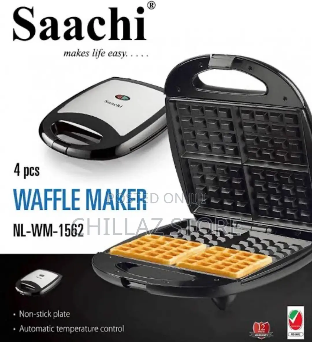 Saachi 4pcs-Square Waffle Maker,