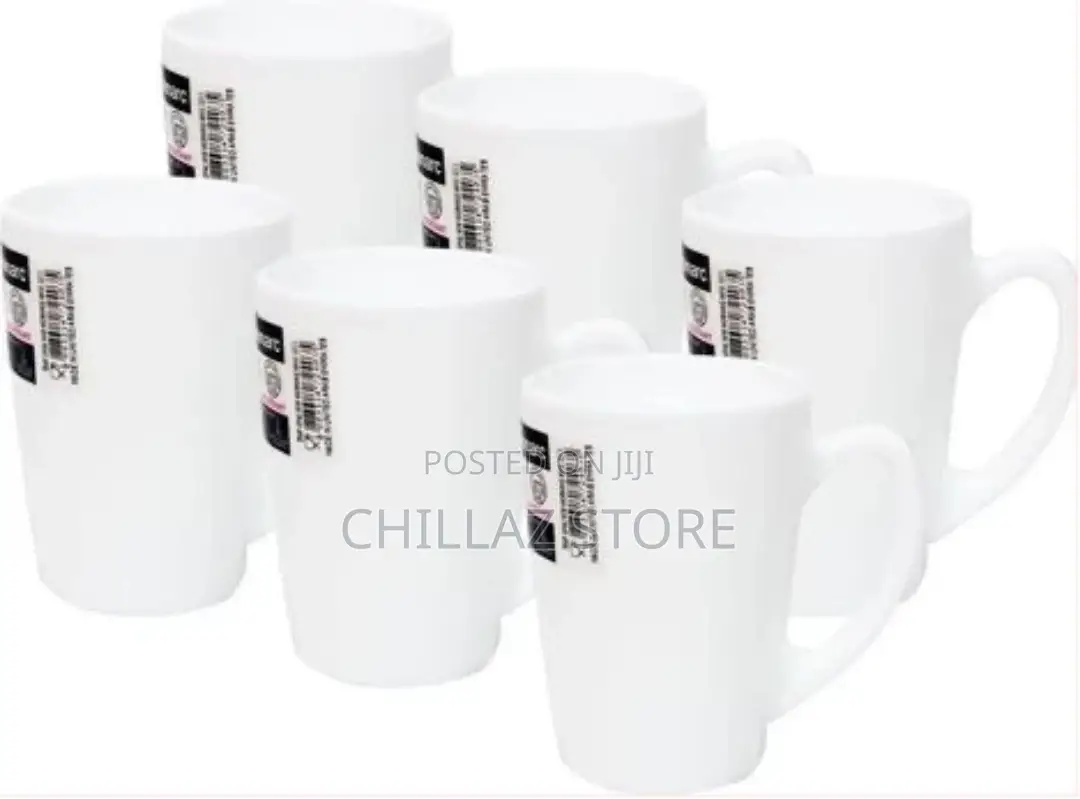 Set of 6 Ceramic Tea Cups – White