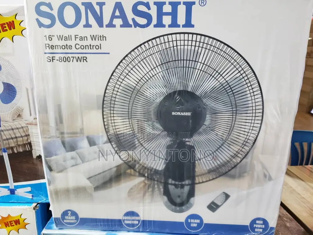 Sonashi 16" Wall Fan With Remote Control 2 Years Warranty.