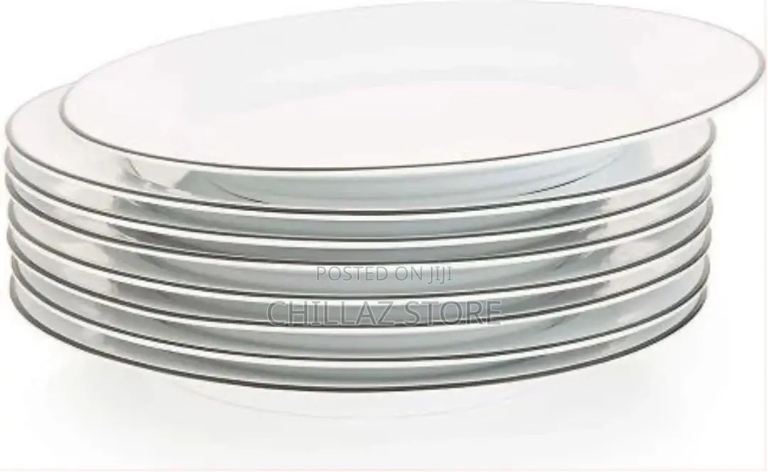 9 LNCH 6 Pieces of Black Line Plates