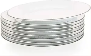 9 LNCH 6 Pieces of Black Line Plates
