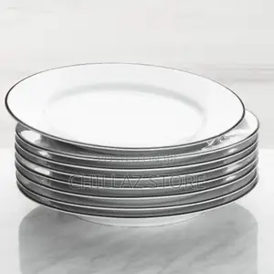 9 LNCH 6 Pieces of Black Line Plates