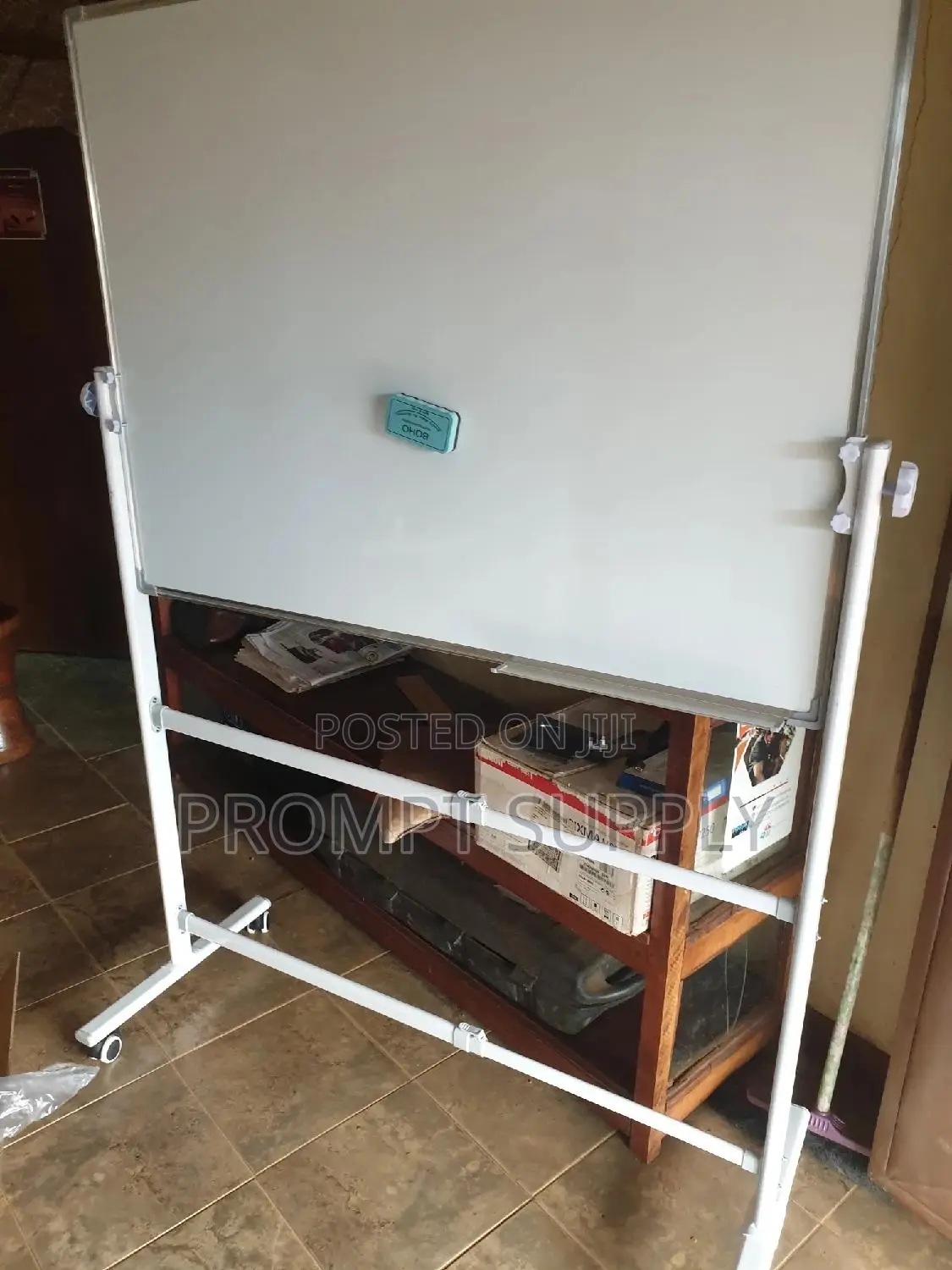 90x120cm Whiteboad With a Stand Plus Markers and Eraser