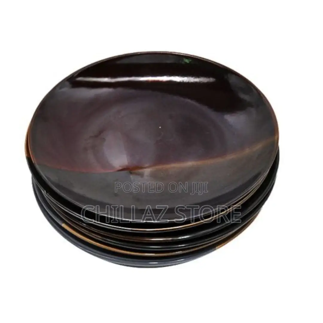 6 Pieces Partial Brown Side Plates