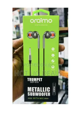 Oraimo Trumpet Earphone Extra Bass Headphone With Mic- Black