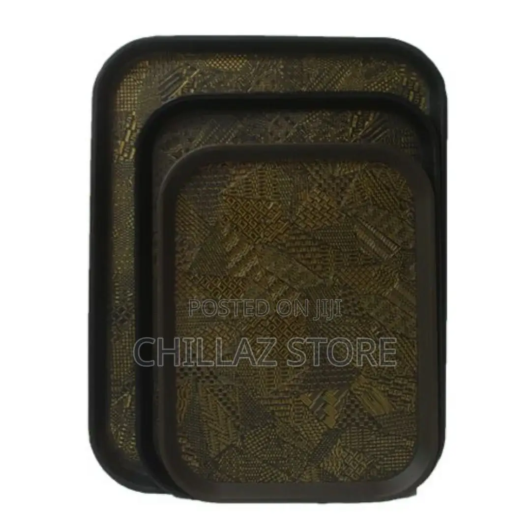 3 Piece Non Slide Rubber Serving Trays