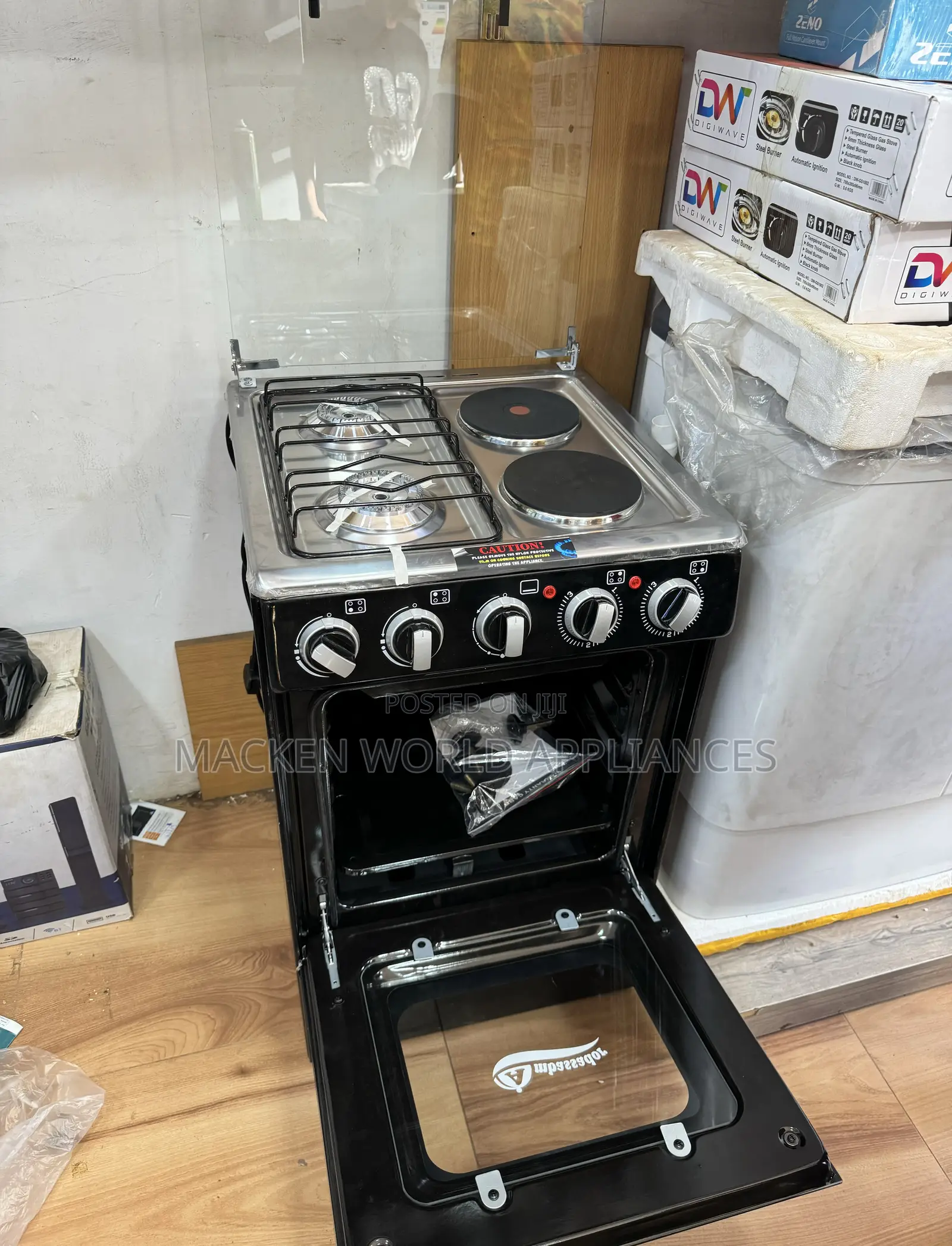 AMBASSADOR 2 Electric Plate 2 Gas Burners Cooker