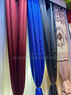 Plain Color Curtains (Pair) With Net