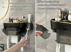 Toothbrush Holder With Paste Dispenser Tissue Storage Box