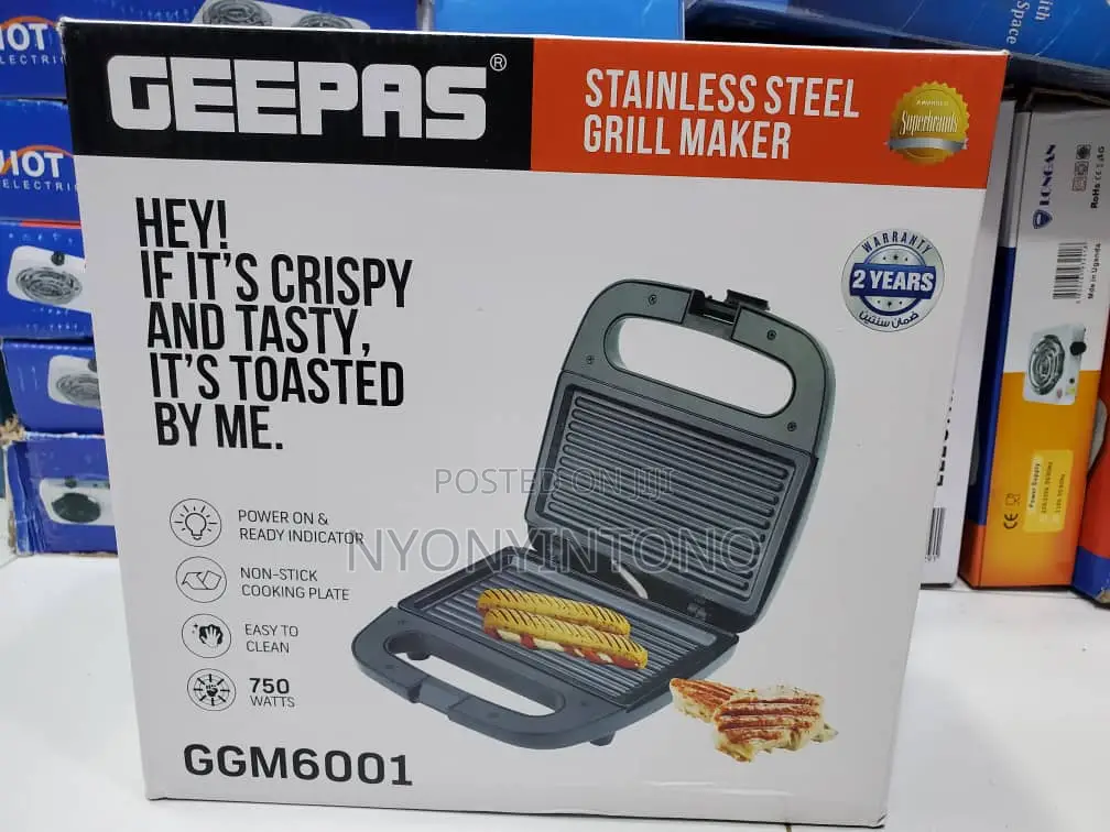 Geepas High Quality Stainless Steel Grillmaker 2yrswarranty