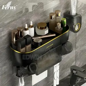 Wall Mounted Toothbrush Holder and Toothpaste Dispenser