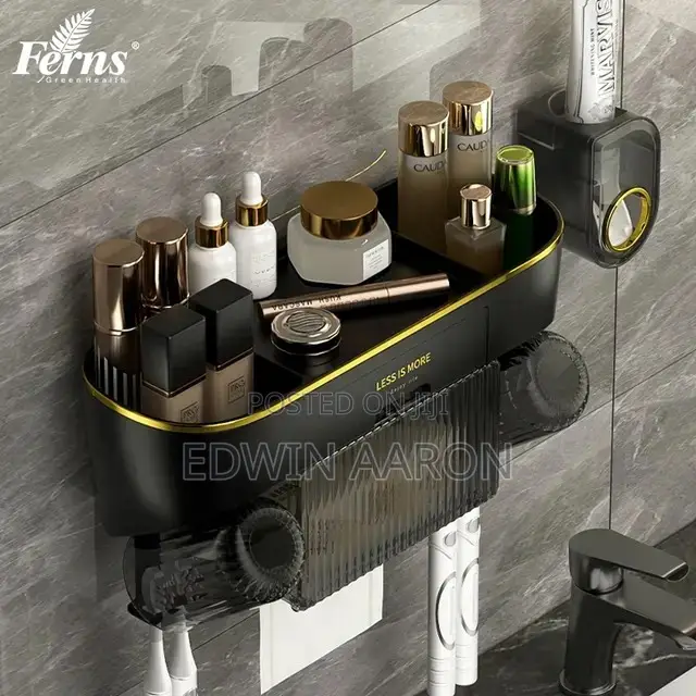 Wall Mounted Toothbrush Holder and Toothpaste Dispenser