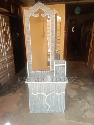 Gray and White Dressing Mirror
