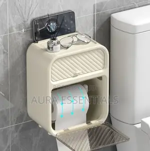 Cream Style Bathroom Roll Paper Drawer Box