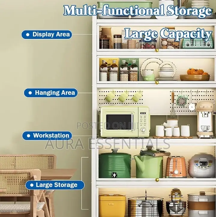 Kitchen Baker's Rack With Cabinet (6 Tiers)