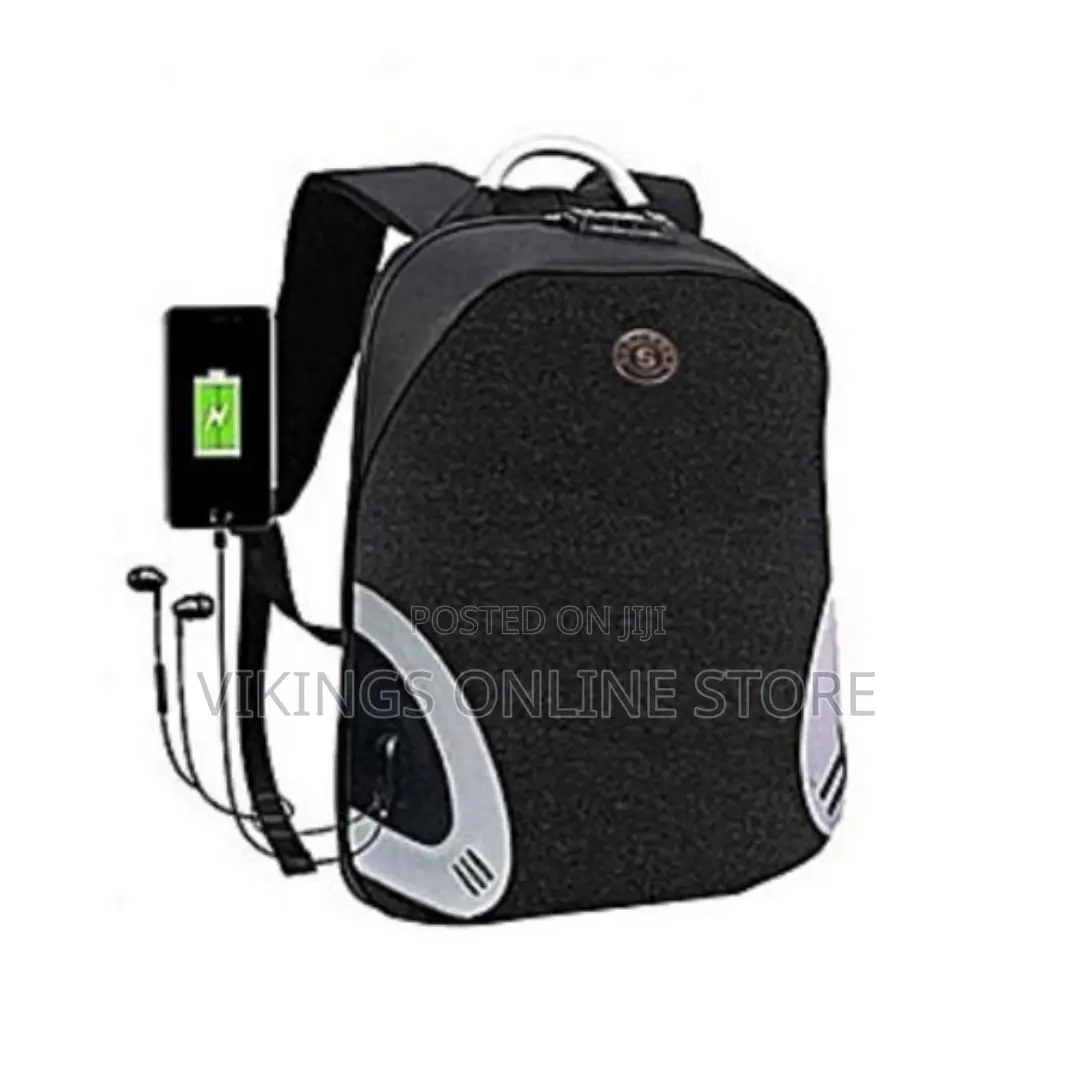 Men's Designer Anti Theft Laptop Bag - Black,Grey