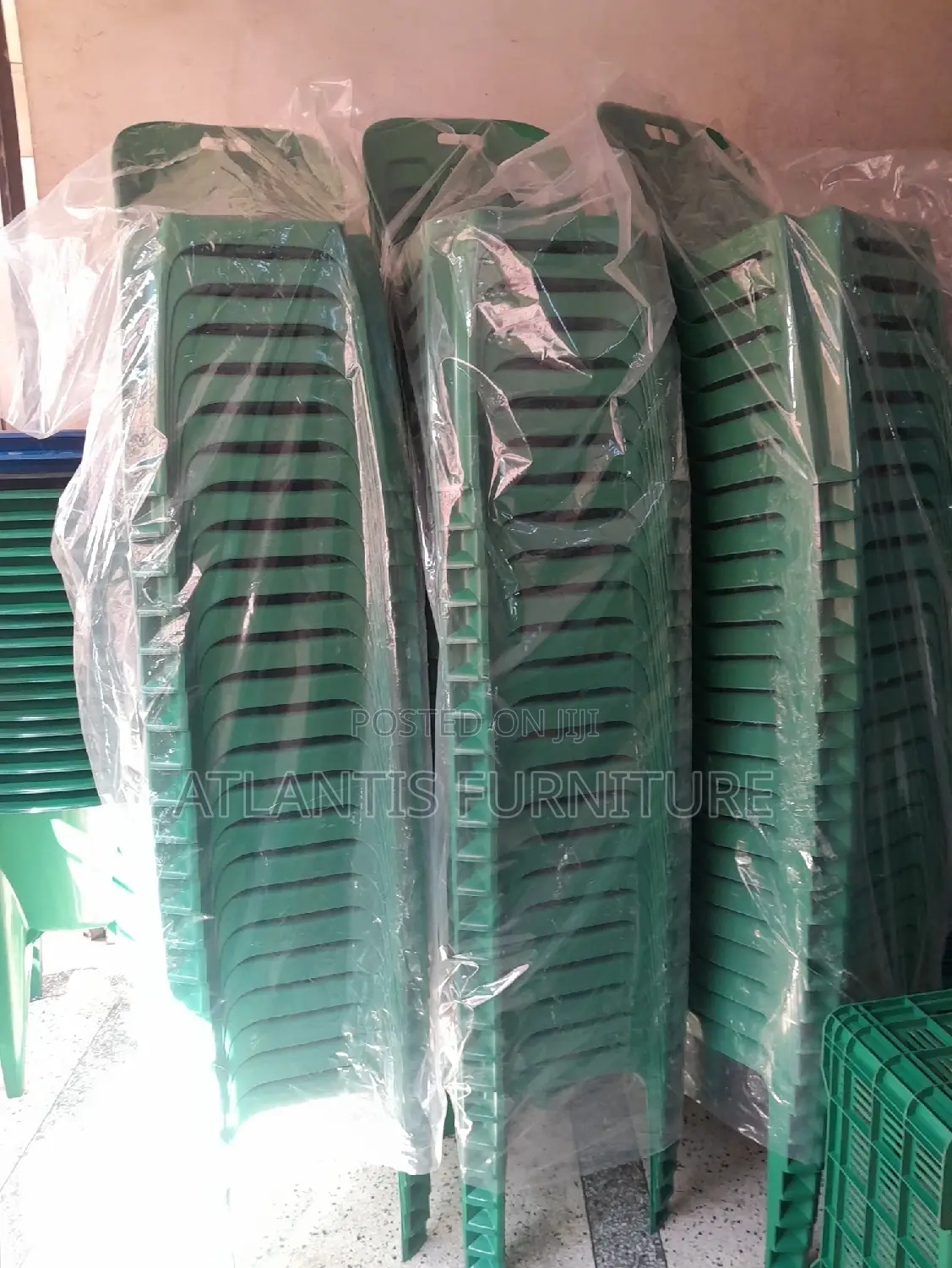 Green Executive Plastic Chairs Front Design.