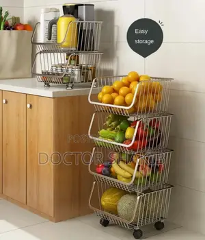 304 Stainless Steel Fruit Storage Basket With Wheels