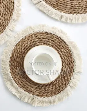 2pcs Woven Well Decorated Round Table Placemats