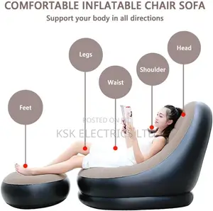 Air Sofa Inflatable Bean Bag With One Footstool
