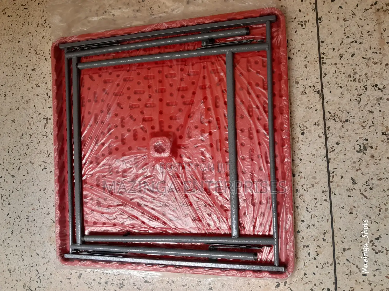 Orange,Blue,Red,White Heavy Plastic Table With Folding Legs