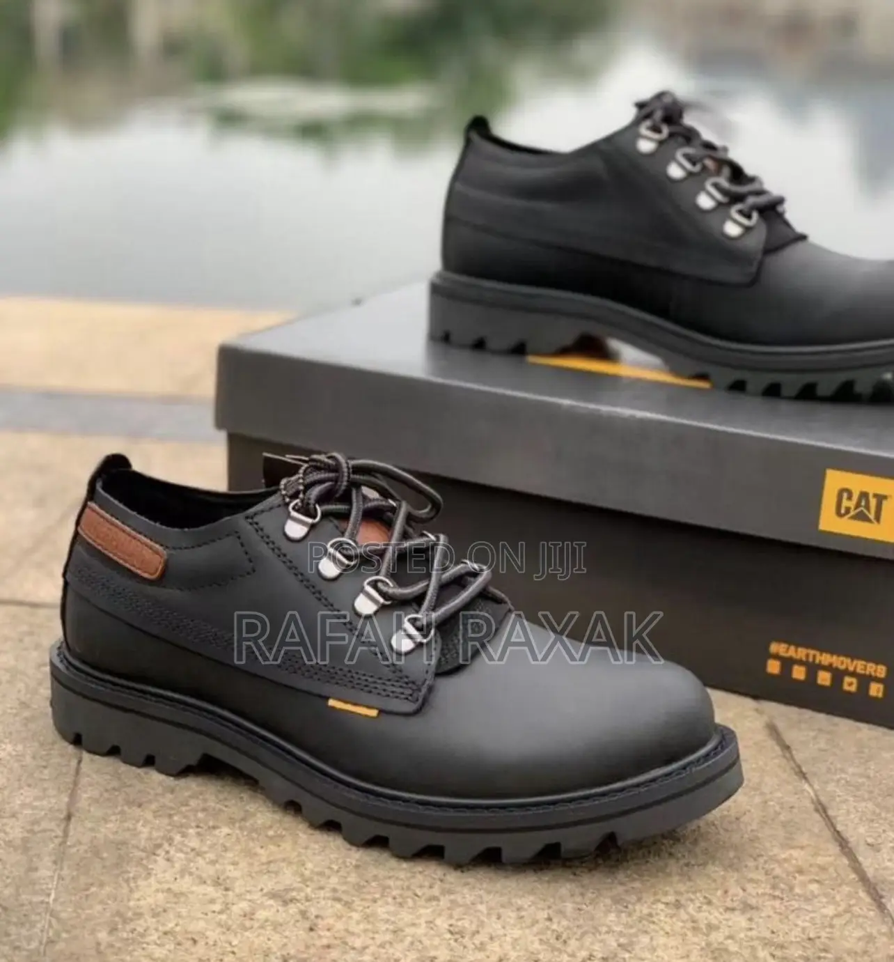 Original Men’S Black Leather Caterpillar Shoes