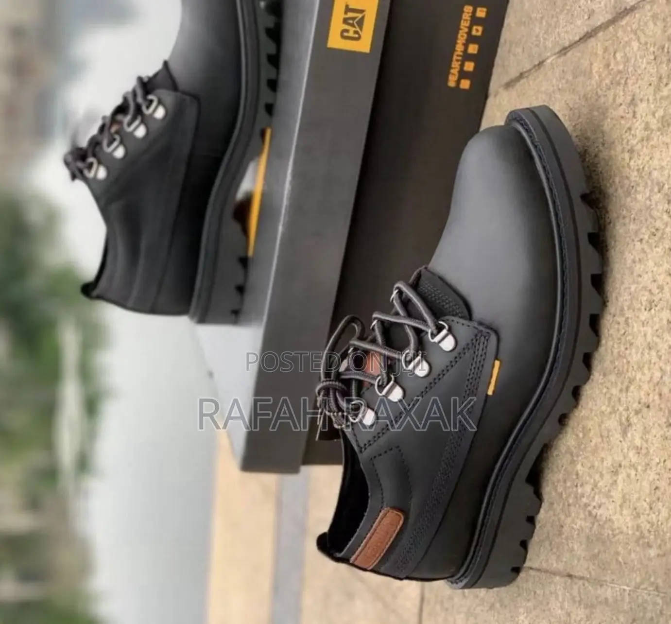Original Men’S Black Leather Caterpillar Shoes
