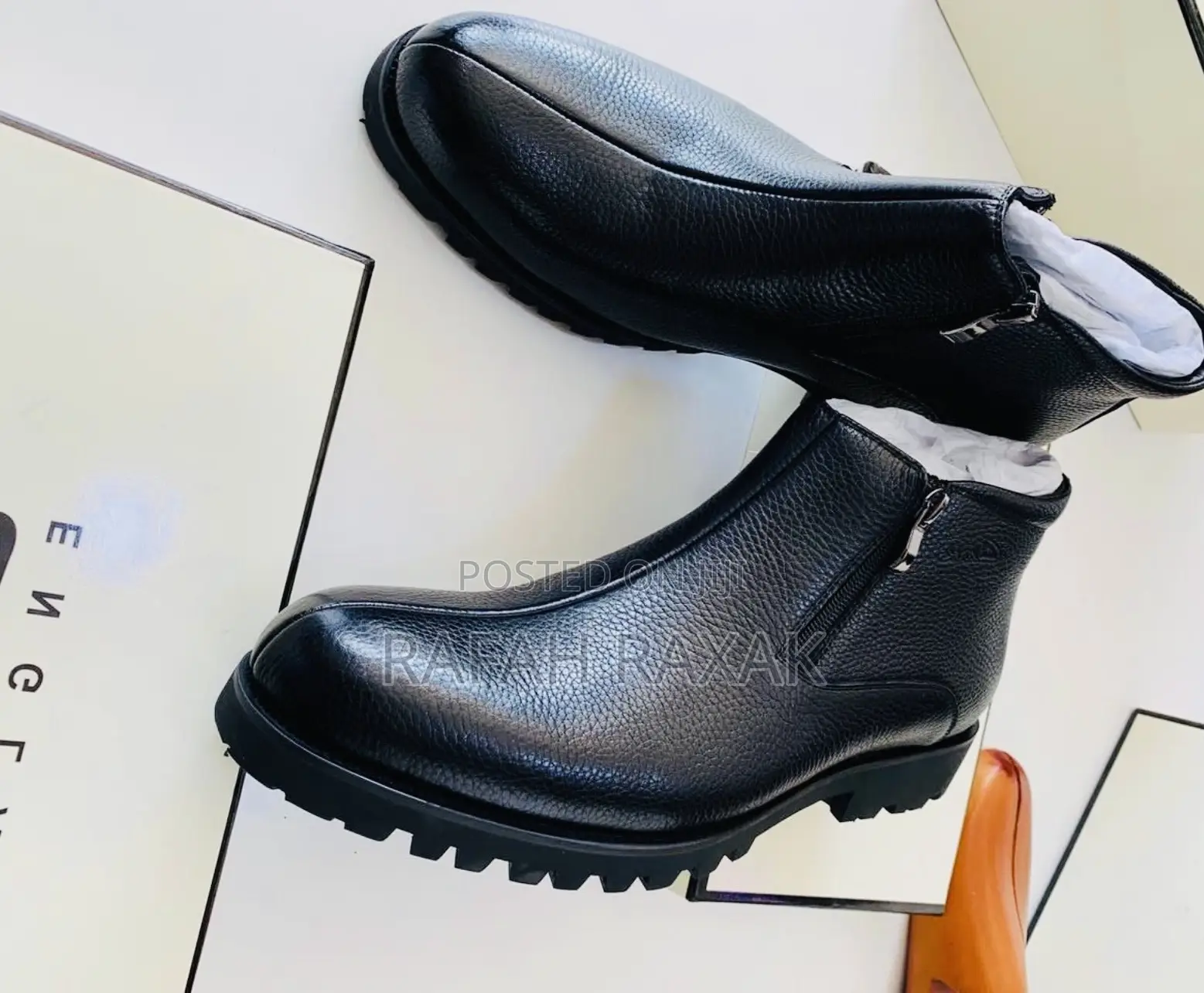 Original Clarks Double Zip Leather Ankle Boots